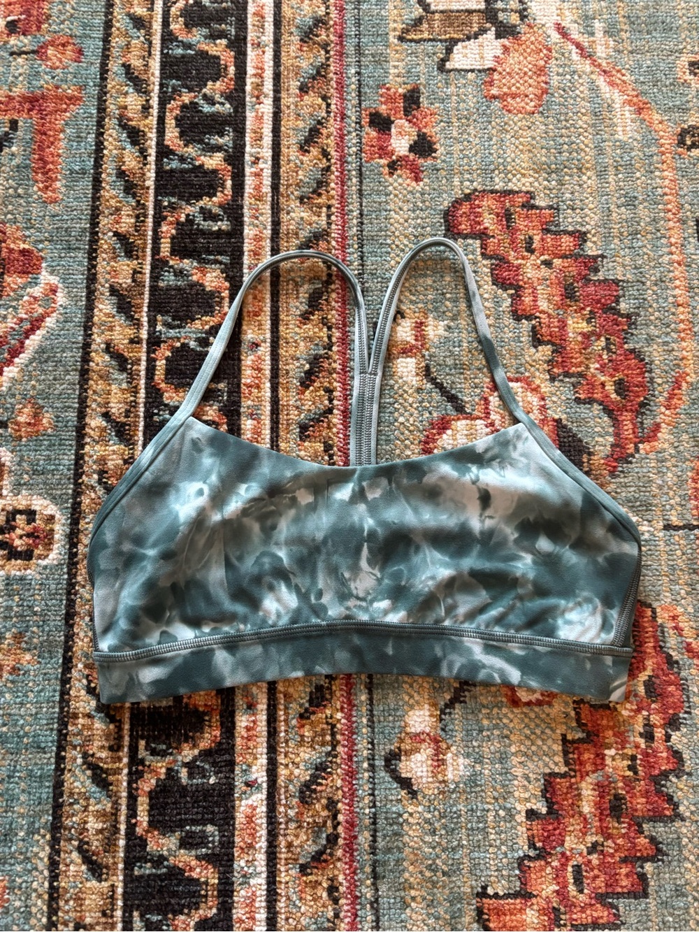 Lululemon Flow Y Bra Nulu -  Size 8, Diamond Dye Starlight Smoked Spruce